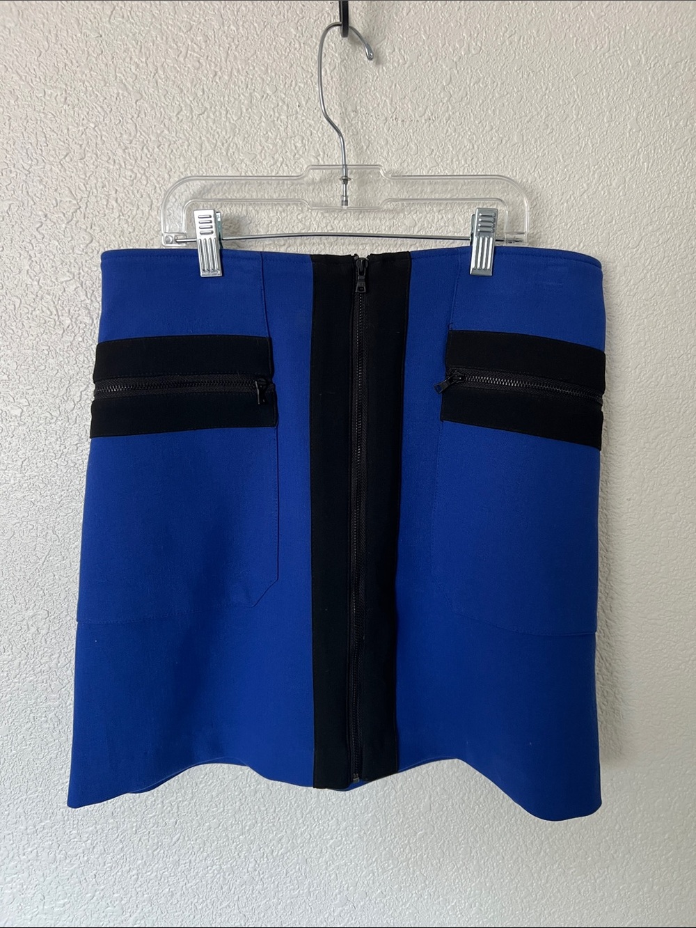 Sam Edelman Royal Blue Mini Skirt with Black Zip Panels